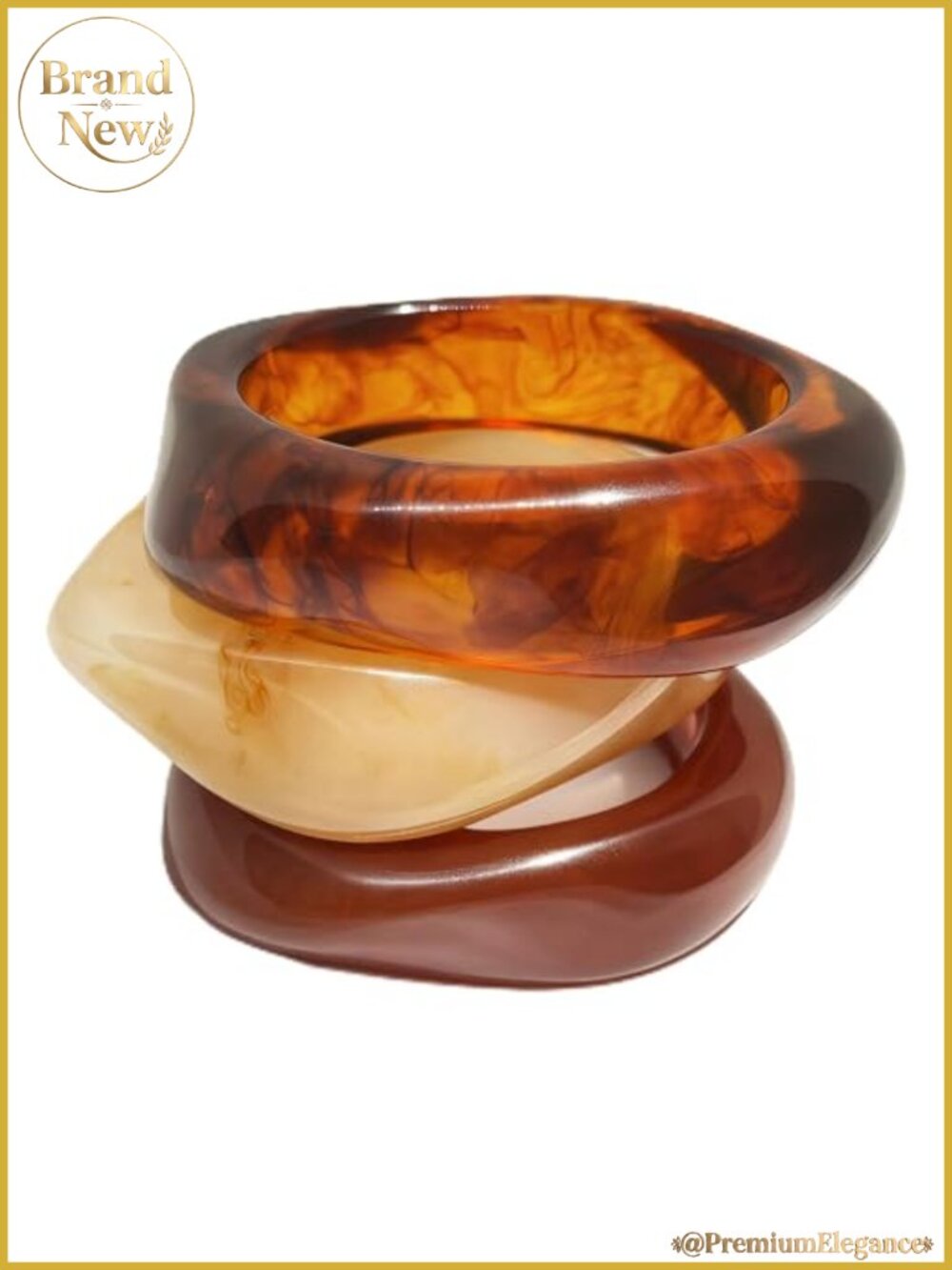 Chunky Resin Acrylic Bangle Bracelets Set for Women, Wide Geometric Statement